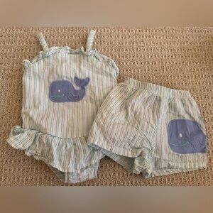 Bailey Boys Sibling Set 2T and 6m with Whale Design